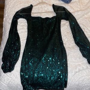 Lucy in the Sky emerald green sequin dress